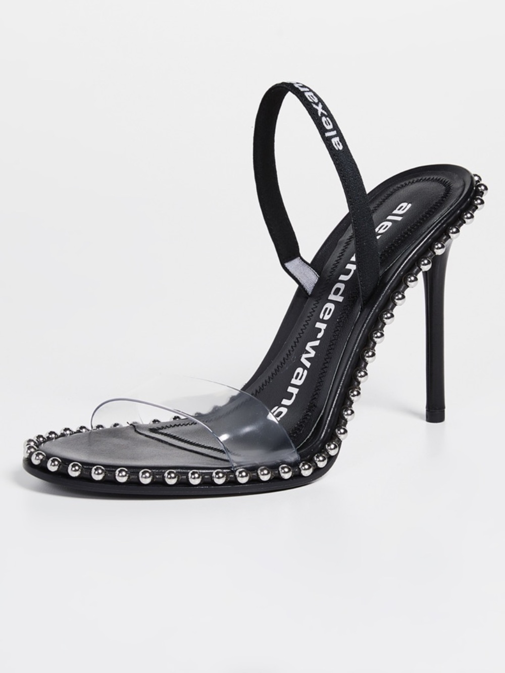 Alexander Wang Nova Black Strap Beaded Stiletto Sandal sz6.5